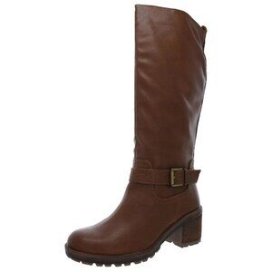 Zodiac Georgia Faux Leather‎ Riding Knee-High Boots in Cognac, Size 7, NIB
